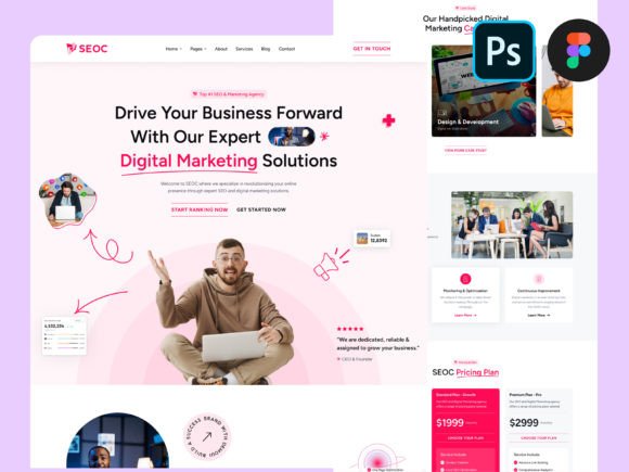 Download SEO &amp; Digital Marketing Figma Design PSD - Marketing Collection