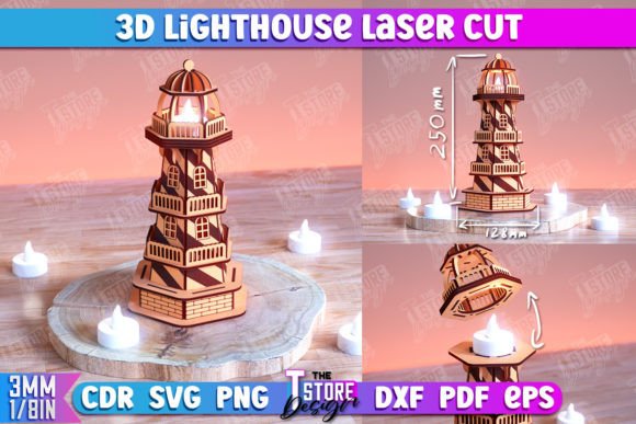 Download 3D Lighthouse Laser Cut | Tower Model - Model Collection