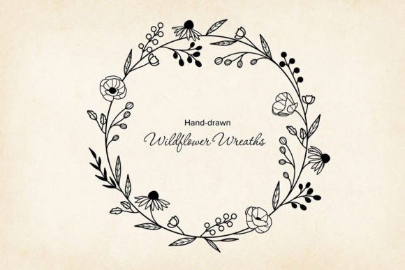Download Hand-drawn Vector Floral Garland SVG - Vector Collection