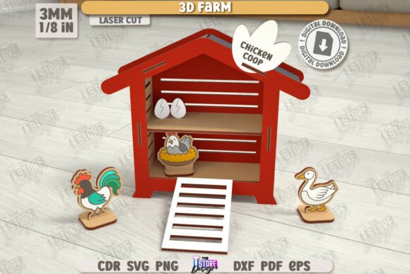 Download 3D Layout Chicken Coop Model Laser Cut - Premium Resources