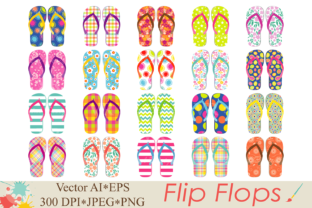 Download Flip Flops Clipart / Beach Shoes Graphics / Summer Vector Illustration - Vector Collection