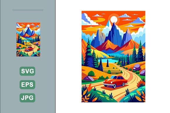 Download Auto Vector Landscape Background - Vector Collection