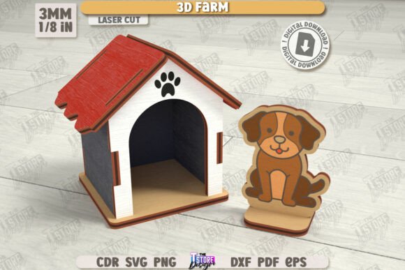 Download 3D Layout Farm Model Laser Cut |Doghouse - Premium Resources