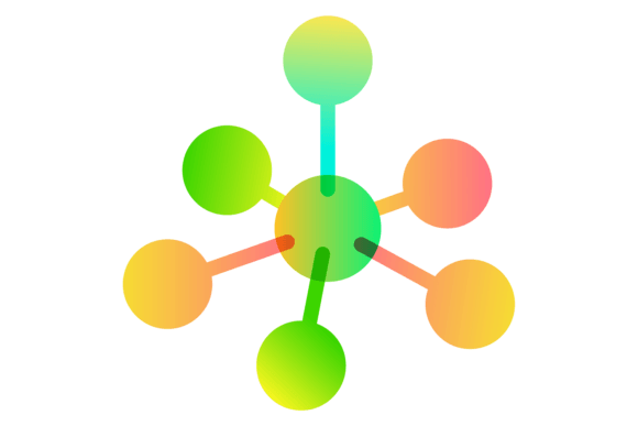 Download Molecule Color Icon. Chemical Connection - Connect Collection