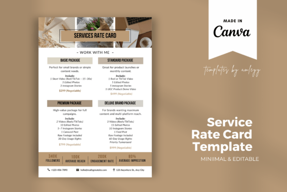 Download Influencer Service Rate Card Template - Flu Collection