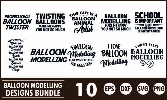 Download Balloon Modelling T Shirt Designs Bundle - Model Collection