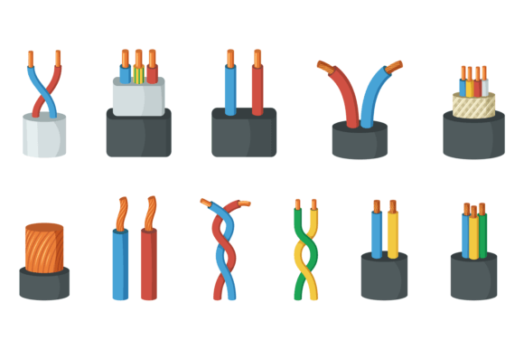 Download Electric Wire Connection Icon Set. Cable - Connect Collection