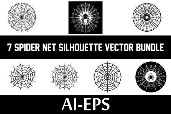 Download 7 SPIDER NET SILHOUETTE Vector BUNDLE - Vector Collection