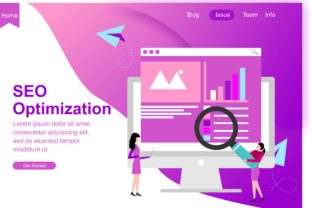 Download Web Page Design for SEO, Teamwork and Business Strategy. Modern Website Vector Illustration - Vector Collection
