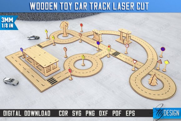 Download Toy Car Track Laser Cut | Road Model|CNC - Model Collection