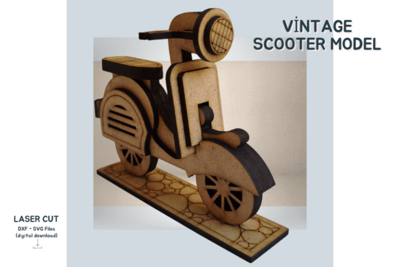 Download Vintage Scooter Model - Dxf, Svg Files - Premium Resources