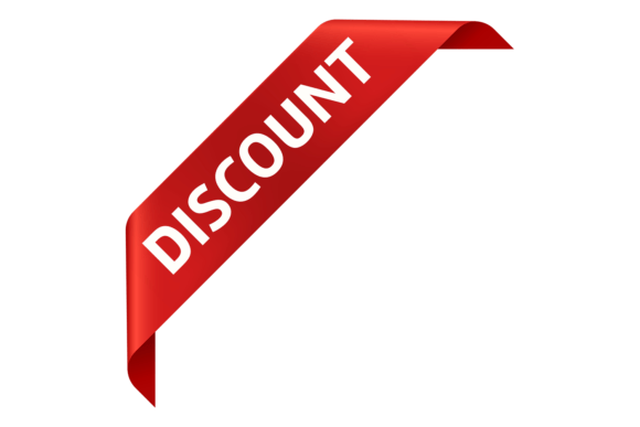 Download Red Corner Ribbon Label. Discount Product - Discount Collection